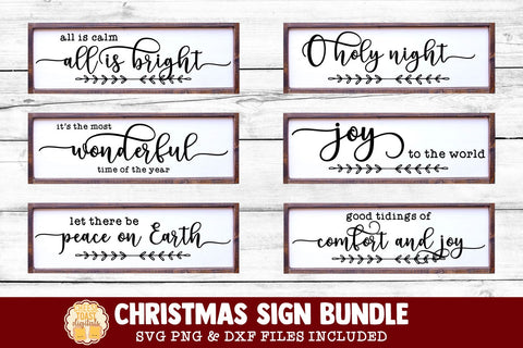 Christmas Sign SVG Bundle | 6 Farmhouse Designs SVG Cheese Toast Digitals 