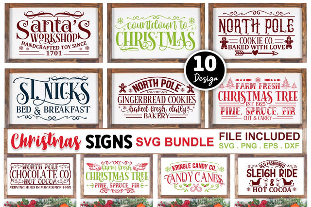 Christmas Sign SVG Bundle SVG Designangry 