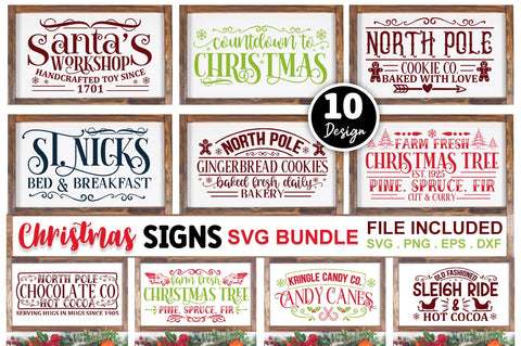 Christmas Sign SVG Bundle SVG Designangry 