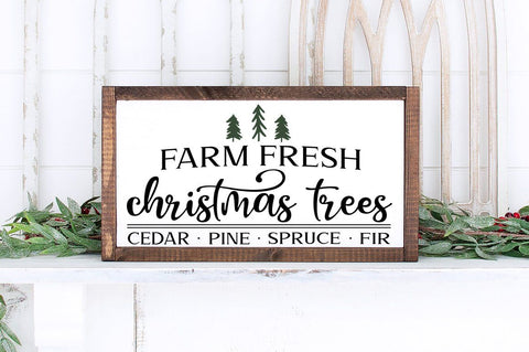 Christmas Sign SVG - Farm Fresh Christmas Trees SVG Simply Cutz 