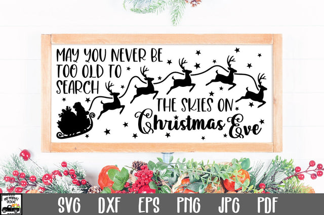 Christmas Sign SVG File - Santa and Reindeer SVG SVG Old Market 