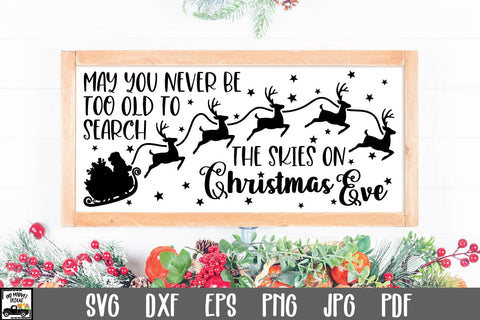 Christmas Sign SVG File - Santa and Reindeer SVG SVG Old Market 