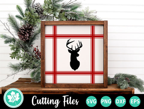 Christmas Sign SVG | Plaid Deer SVG TrueNorthImagesCA 