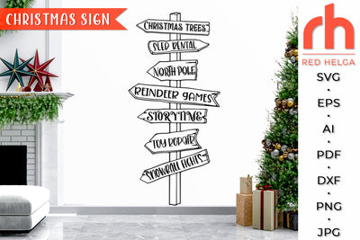 Christmas Sign SVG - Winter Decor Cut File SVG RedHelgaArt 