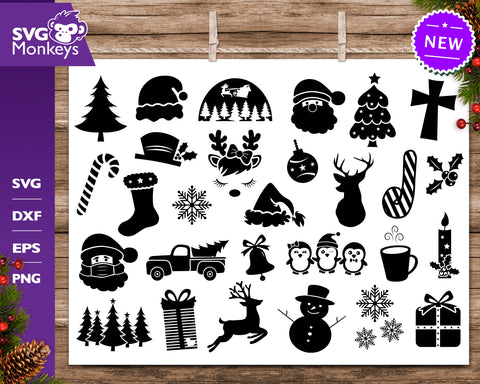 Christmas Silhouette Bundle Svg, Christmas Svg Bundle, Christmas Silhouette SVG SvgMonkeys 