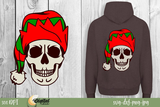 Christmas skeleton design for Hoodies. Christmas Skeleton SVG SVG Evgenyia Guschina 