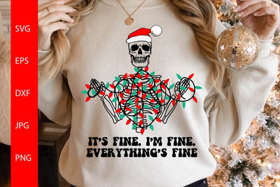 Christmas Skeleton With Lights SVG Free For Commercial Use SVG Sintegra 