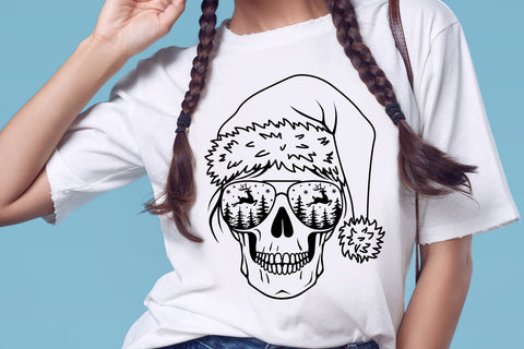Christmas skull svg, Skull Santa SVG, Christmas SVG mom life SVG Digital Rainbow Shop 