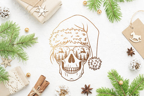 Christmas skull svg, Skull Santa SVG, Christmas SVG mom life SVG Digital Rainbow Shop 