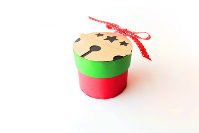 Christmas Sleigh Bell Round Gift Box SVG 3D Paper Risa Rocks It 