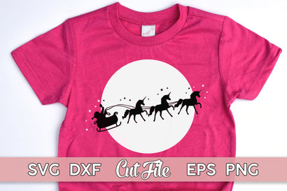 Christmas Sleigh SVG Unicorn cut file with PNG EPS DXF AI SVG Maggie Do Design 