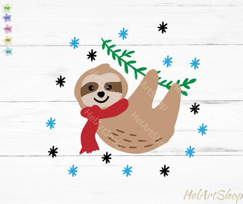 Christmas Sloth svg, kids Christmas svg SVG _HelArtShop_ 