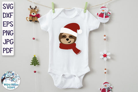 Christmas Sloth SVG SVG Wispy Willow Designs 