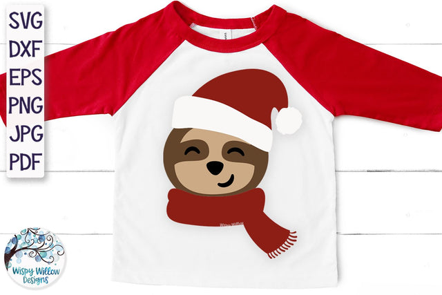 Christmas Sloth SVG SVG Wispy Willow Designs 