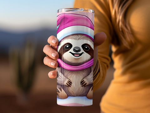 Christmas Sloth Tumbler wrap PNG Sublimation Luvleigh Digitals 