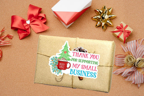 Christmas Small Business and Packaging Stickers Bundle SVG Happy Printables Club 