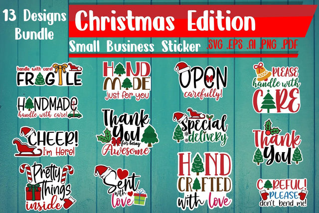 Christmas Small Business Sticker svg png ai eps pdf SVG zafrans studio 