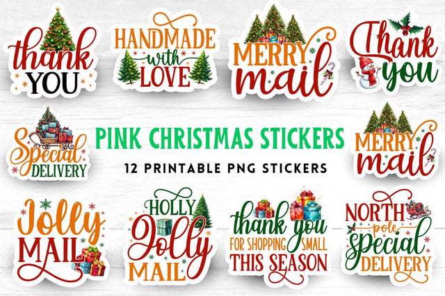Christmas small business stickers Bundle Sublimation Regulrcrative 