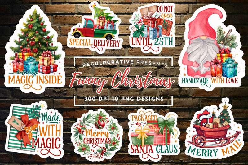 Christmas small business stickers Bundle Sublimation Regulrcrative 
