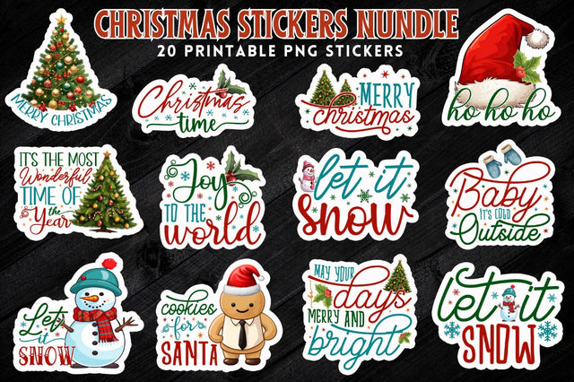 Christmas small business stickers Bundle Sublimation Regulrcrative 