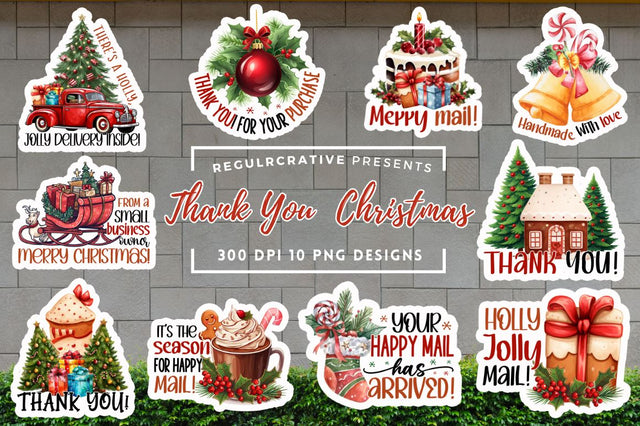 Christmas small business stickers Bundle Sublimation Regulrcrative 