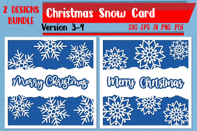 Christmas Snow Card 3-4 svg eps ai png pdf SVG zafrans studio 