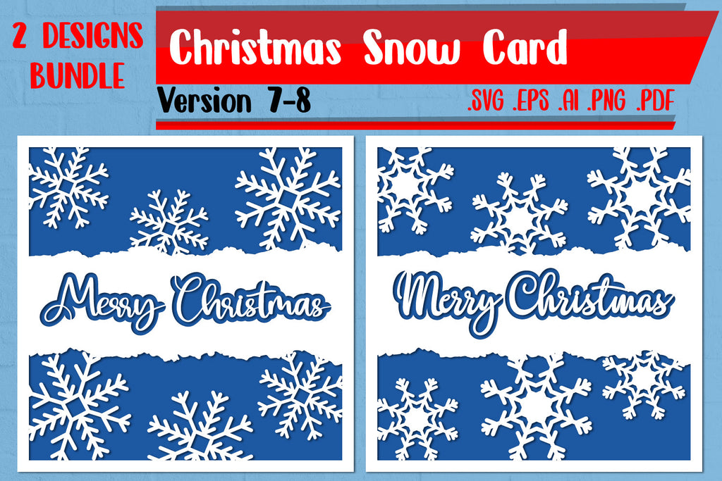Christmas Snow Card 7-8 svg eps ai png pdf - So Fontsy