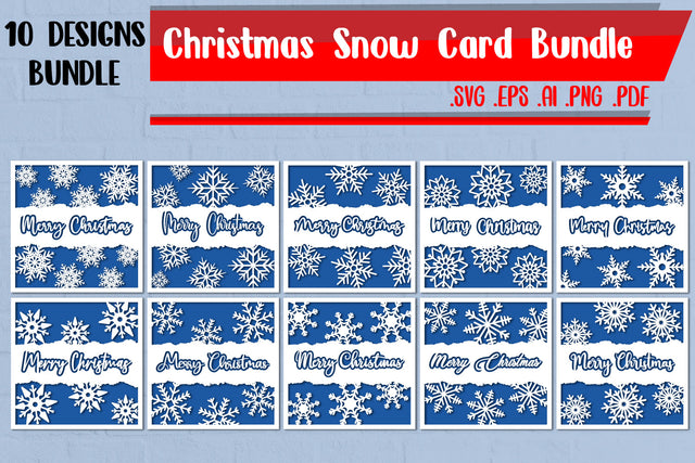 Christmas Snow Card Bundle - svg eps ai png pdf SVG zafrans studio 