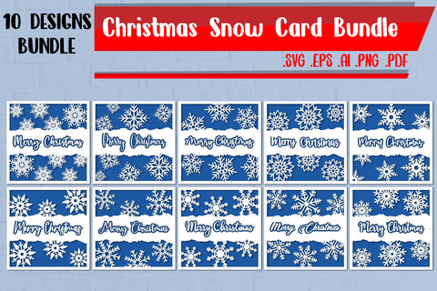 Christmas Snow Card Bundle - svg eps ai png pdf SVG zafrans studio 