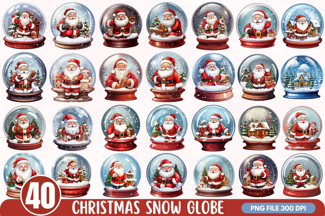 Christmas Snow Globe Clipart Bundle Sublimation Regulrcrative 