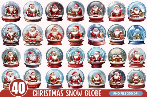 Christmas Snow Globe Clipart Bundle Sublimation Regulrcrative 