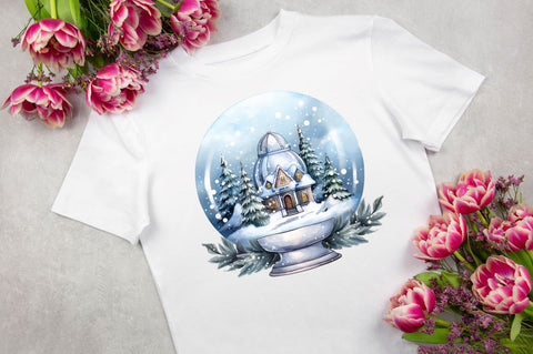 Christmas Snow Globe Clipart Bundle Sublimation Regulrcrative 