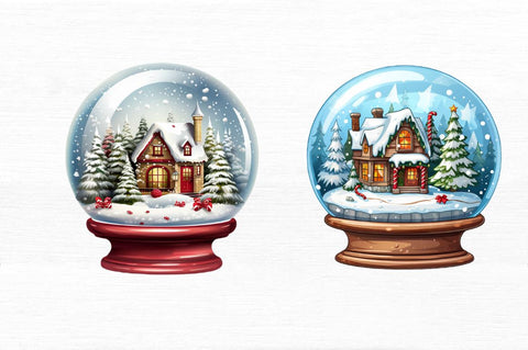 Christmas Snow Globe Clipart png Bundle Sublimation Regulrcrative 