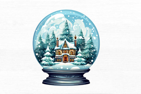 Christmas Snow Globe Clipart png Bundle Sublimation Regulrcrative 