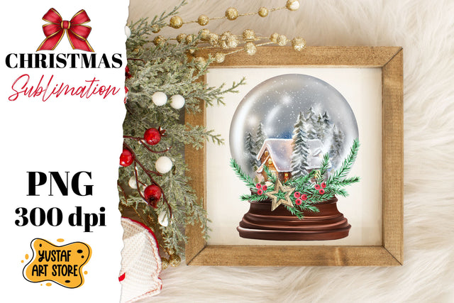 Christmas snow globe sublimation. Christmas house design Sublimation Yustaf Art Store 