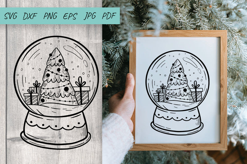 Christmas Snow Globe SVG | Christmas Decor Cut File SVG Irina Ostapenko 