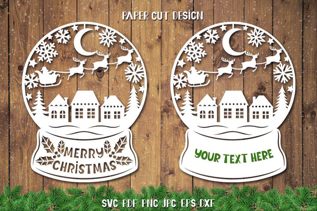 Christmas Snow Globe SVG,Snow Globe Paper Cut SVG SVG goodfox86 