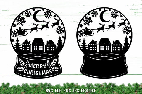 Christmas Snow Globe SVG,Snow Globe Paper Cut SVG SVG goodfox86 