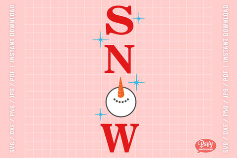 CHRISTMAS SNOW SNOWMAN SPARKLES SVG | Christmas Svg SVG Partypantaloons 