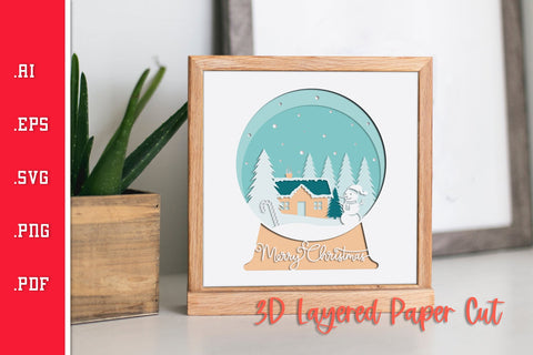 Christmas Snowball 2 - 3D Layered Paper Cut SVG SVG Slim Studio 