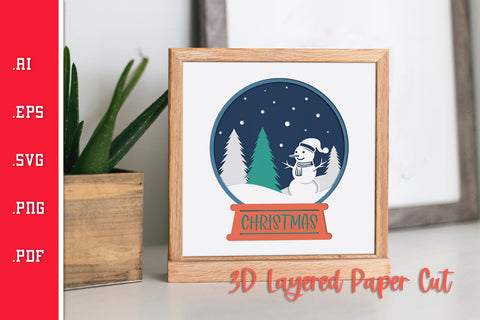Christmas Snowball - 3D Layered Paper Cut SVG SVG Slim Studio 