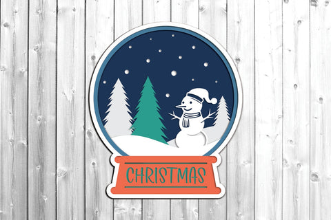 Christmas Snowball - 3D Layered Paper Cut SVG SVG Slim Studio 