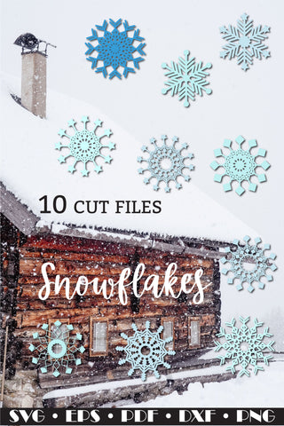 Christmas Snowflake 10 SVG designs SVG Natasha Prando 