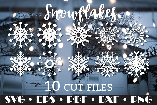 Christmas Snowflake 10 SVG designs SVG Natasha Prando 