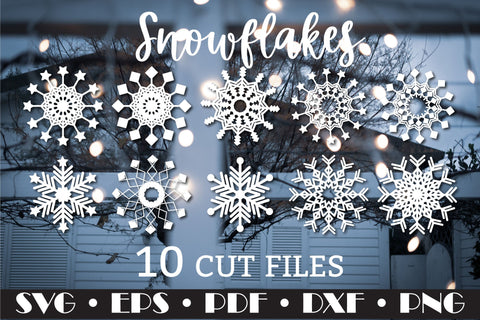 Christmas Snowflake 10 SVG designs SVG Natasha Prando 