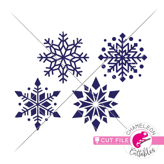 Christmas snowflake bundle svg png dxf SVG Chameleon Cuttables 