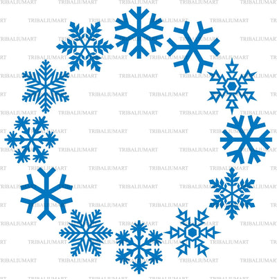 Christmas snowflake frame design SVG TribaliumArtSF 