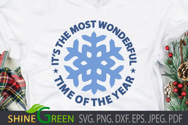 Christmas Snowflake Quote SVG - Winter PNG, DXF SVG Shine Green Art 