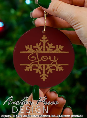 Christmas Snowflake SVG Bundle | Believe Peace Joy | Christmas ornaments SVG PNG DXF SVG Amber Price Design 