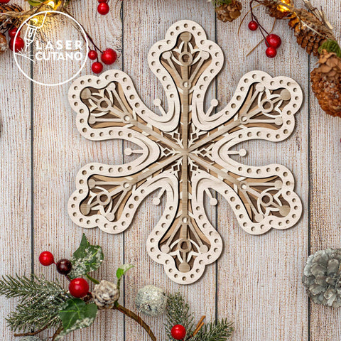 Christmas Snowflakes Multilayer File, Home Decor SVG LaserCutano 